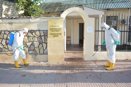 Tərtər rayonunda inzibati binalarda dezinfeksiya işləri davam etdirilir