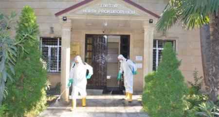 Tərtər rayonunda inzibati binalarda dezinfeksiya işləri davam etdirilir