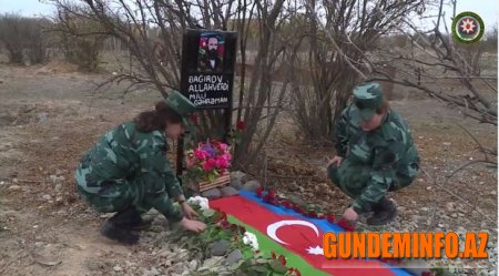 Əfsanəvi komandirin zabit qızları illər sonra atalarının Ağdamdakı məzarını ziyarət etdilər - 