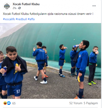Futbol kulubu azyaşlılara enerjisi içkisi payladı - 