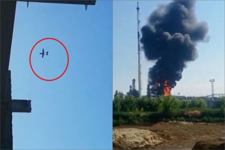 Rusiyada neft emalı zavoduna dronla hücum oldu - 