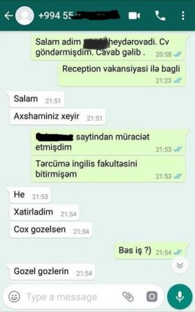 Bakıda şirkət rəhbəri işə düzəlmək istəyən qıza intim təklif etdi - 