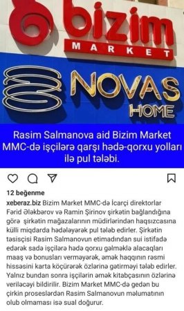 "Bizim Market"də qalmaqal: 