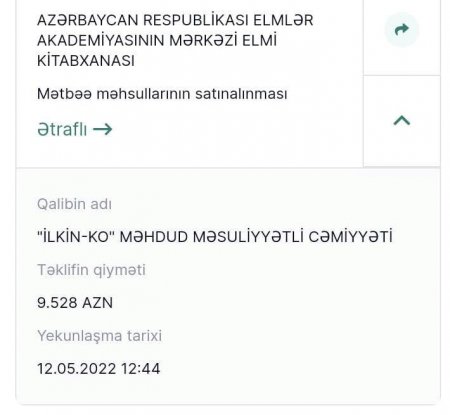 Mərkəzi Elmi Kitabxana işçisinin şirkətinə tender verib –