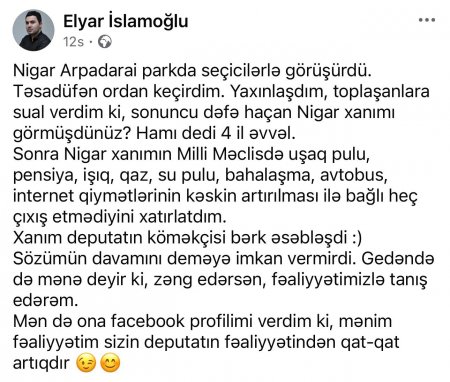 “Dedilər, Nigar Arpadaraini sonuncu dəfə 4 il əvvəl görmüşük” -