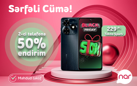 “Nar”dan “Sərfəli cümə” təklifi – 50 % endirimlə smartfon əldə et!