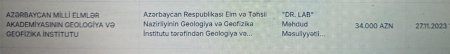 Geologiya və Geofizika İnstitutunun şübhəli satınalmaları: 