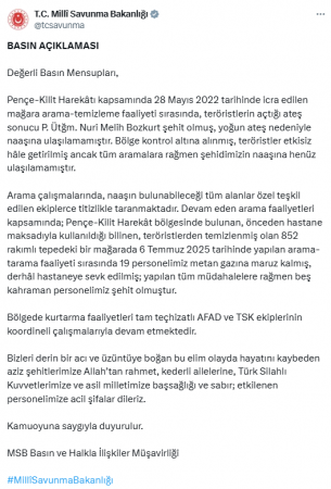 Türkiyə ordusunun 5 əsgəri şəhid oldu