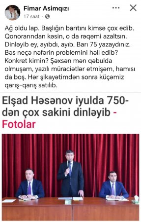 “İcra başçısı 750 nəfəri dinləyib” xəbəri Yasamal sakinlərini 